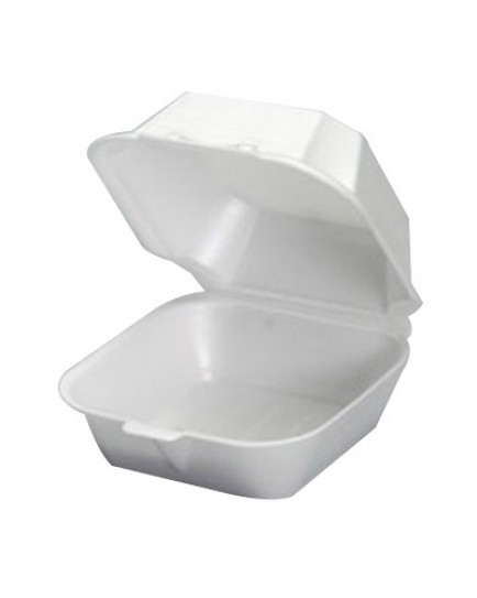 FOAM HINGED CARRYOUT CONTAINER SMALL 5 5/8" X 5 3/4" X 3 1/4" - 500 CT.