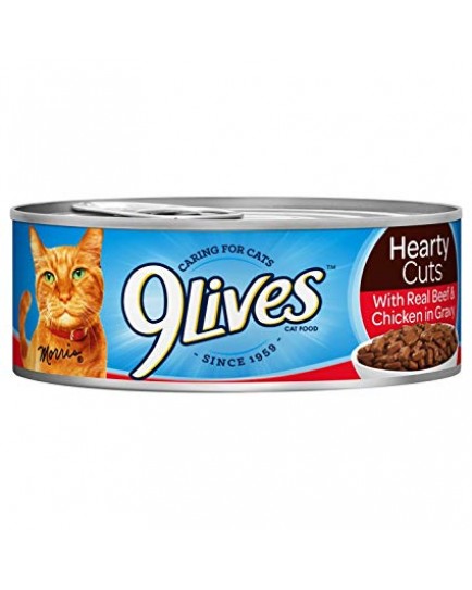 9 LIVES CAN CAT FOOD BEEF & CHICKEN - 24 CT.