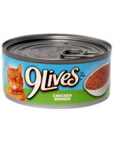 9 LIVES CAN CAT FOOD - REAL CHICKEN - 24 CT.