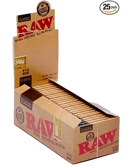 RAW CLASSIC ROLLING PAPERS 1 1/2"   - 25 CT.