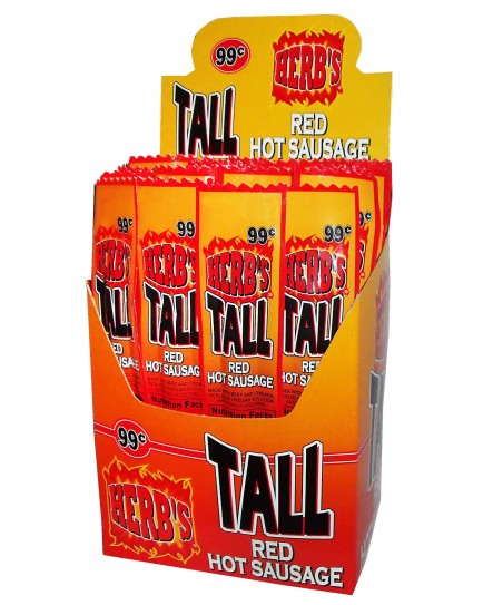HERB'S RED HOT SAUSAGE - TALL 24 CT.