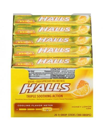 HALLS HONEY LEMON - 20 CT.