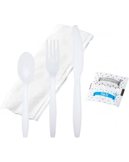 PLASTIC FORK, KNIFE, AND SPOON SET - 100 CT.