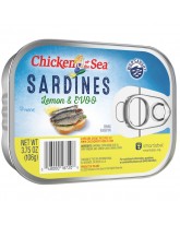 CHICKEN OF THE SEA SARDINES WITH LEMON AND EXTRA VIRGIN OLIVE OIL 3.75 OZ. - 18 CT.
