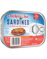 CHICKEN OF THE SEA SARDINES IN HOT SAUCE 3.75 OZ. - 18 CT.