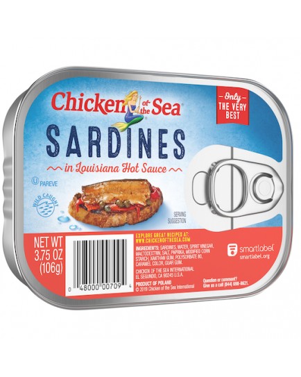 CHICKEN OF THE SEA SARDINES IN HOT SAUCE 3.75 OZ. - 18 CT.
