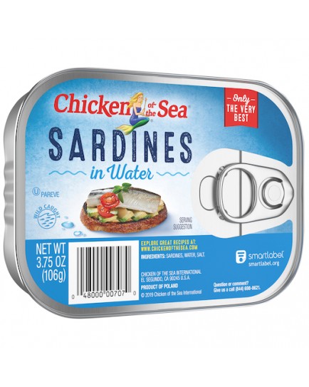 CHICKEN OF THE SEA SARDINES IN WATER 3.75 OZ. - 18 CT.