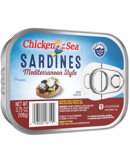 CHICKEN OF THE SEA SARDINES MEDITERRANEAN STYLE 3.75 OZ. - 18 CT.