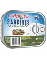 CHICKEN OF THE SEA SARDINES IN EXTRA VIRGIN OLIVE OIL 3.75 OZ. - 18 CT.