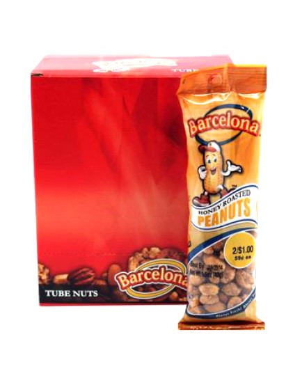 BARCELONA NUT TUBE HONEY ROASTED PEANUTS - 12 CT.