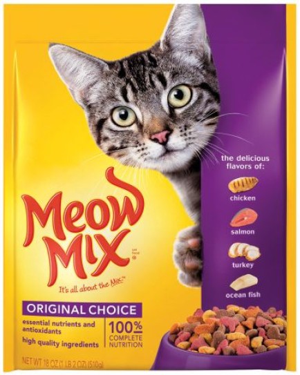 MEOW MIX DRY CAT FOOD 18 OZ. - 6 CT.
