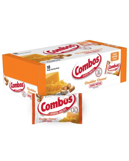 COMBOS CHEDDAR CHEESE PRETZEL BAKED 1.8 OZ. -  18 CT.