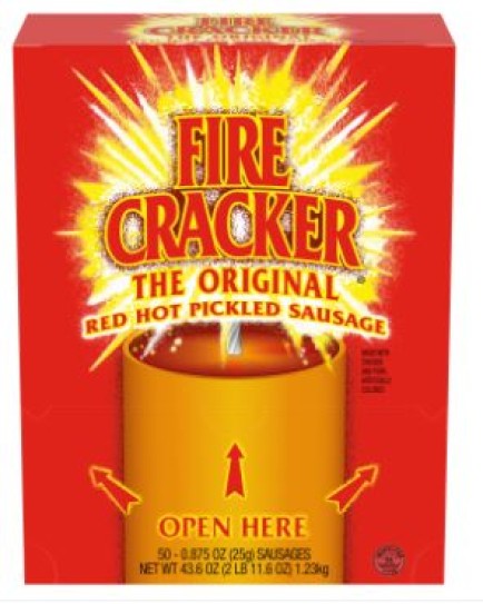 FIRE CRACKER THE ORIGINAL RED HOT PICKLED SAUSAGE - 50 CT