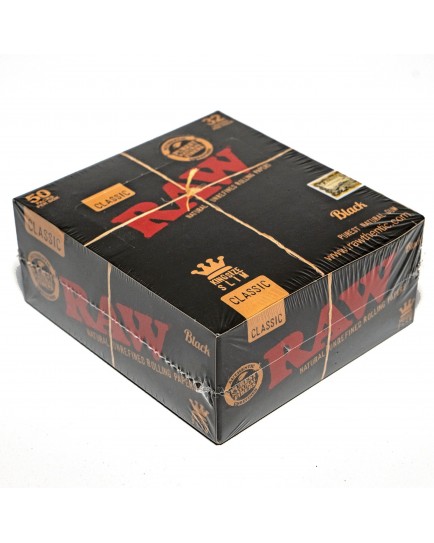 RAW CLASSIC BLACK KING SIZE SLIM - 50 CT.