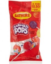 SATHERS RAIN-BLO POPS 2/$1.50 - 2.45 OZ. - 12 CT.